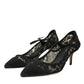 Dolce & Gabbana Black Taormina Lace Mary Janes Pumps Shoes