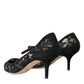 Dolce & Gabbana Black Taormina Lace Mary Janes Pumps Shoes