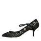 Dolce & Gabbana Black Taormina Lace Mary Janes Pumps Shoes