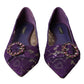 Dolce & Gabbana Purple Taormina Lace Crystal Loafers Shoes