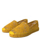 Dolce & Gabbana Yellow Taormina Lace Espadrille Loafers Flats Shoes