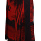 Dsquared² Red Printed High Waist A-line Pleated Midi Skirt