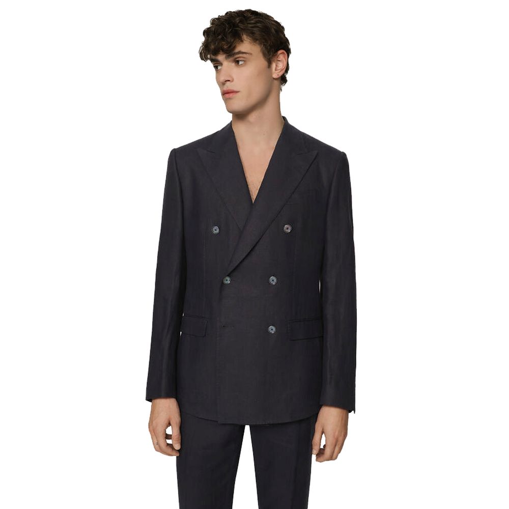 Dolce & Gabbana Blue Linen Suit