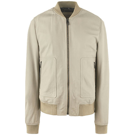 Dolce & Gabbana Beige Leather Di Lambskin Jacket