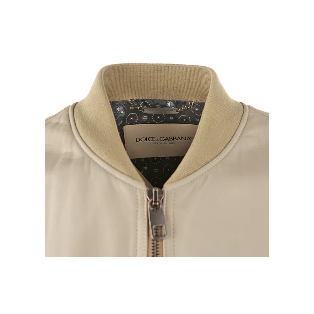 Dolce & Gabbana Beige Leather Di Lambskin Jacket