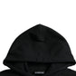 Balenciaga Black Cotton Logo Hooded Pullover Sweatshirt Sweater