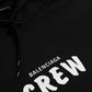 Balenciaga Black Cotton CREW Hooded Pullover Sweatshirt Sweater