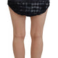 Dsquared² Black Checkered High Waist A-line Denim Mini Skirt