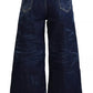 Dsquared² Blue Cotton High Waist Wide Leg Denim Jinny Jeans