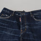 Dsquared² Blue Cotton High Waist Wide Leg Denim Jinny Jeans