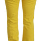 Dsquared² Yellow Cotton Mid Waist Flare Denim Trouser Jeans