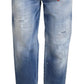 Dsquared² Blue Icon High Waist Straight Denim Jeans Boston