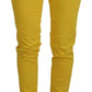 Dsquared² Yellow Cotton Low Waist Cropped Jennifer Denim Jeans