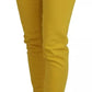 Dsquared² Yellow Cotton Low Waist Cropped Jennifer Denim Jeans