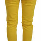 Dsquared² Yellow Cotton Low Waist Cropped Jennifer Denim Jeans