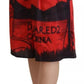 Dsquared² Red Printed High Waist Wide Leg Cropped Pants