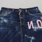 Dsquared² Blue Icon High Waist Denim Mini Boston Jean Skirt