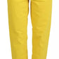 Dsquared² Yellow Cotton High Waist Straight Denim Boston Jeans