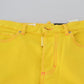 Dsquared² Yellow Cotton High Waist Straight Denim Boston Jeans