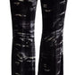 Dsquared² Black Printed High Waist Super Flare Pants