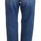 Dsquared² Blue Distressed High Waist Straight Denim Jeans