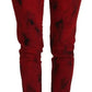 Dsquared² Red Low Waist Cotton Stretch Skinny Pants