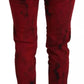 Dsquared² Red Low Waist Cotton Stretch Skinny Pants