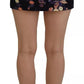 Dsquared² Black Floral Embroidery Mid Waist A-line Mini Skirt