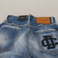 Dsquared² Blue Washed High Waist Straight Denim Boston Jeans