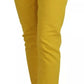 Dsquared² Yellow Cotton Low Waist Crop Denim Cool Girl Jeans