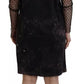 Dsquared² Black Tie Dye Mesh Long Sleeves Cotton Shift Dress