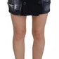 Dsquared² Black Distressed Mid Waist A-line Denim Mini Skirt