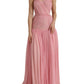 Dolce & Gabbana Pink Silk Strapless Maxi A-line Gown Dress