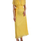 Dolce & Gabbana Yellow Silk Sheath Belted Long Maxi Dress