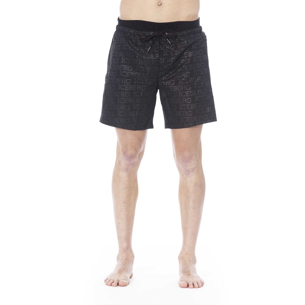 Iceberg Black Polyester Men Swim Trunk