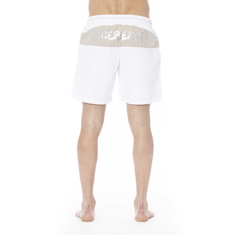 Iceberg White Polyester Men Swim Trunk