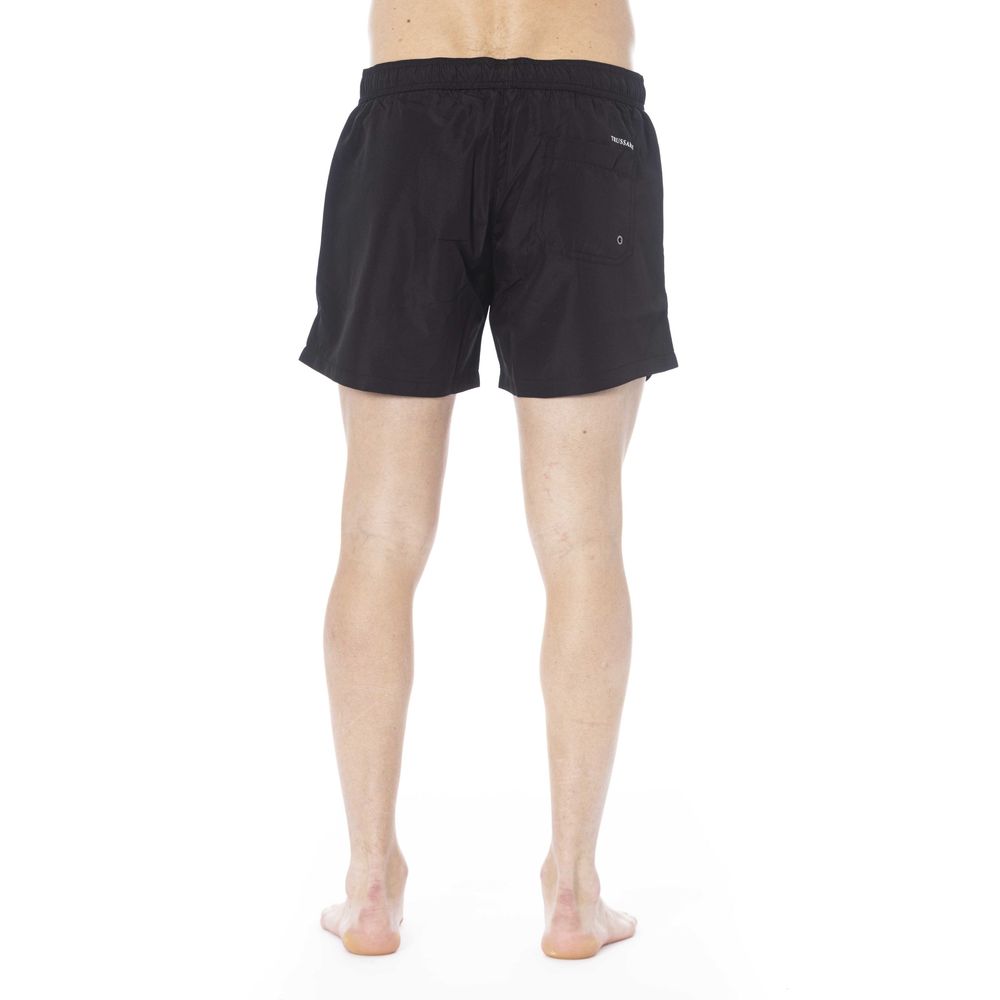 Trussardi Beachwear Black Polyester Men Swim Trunk