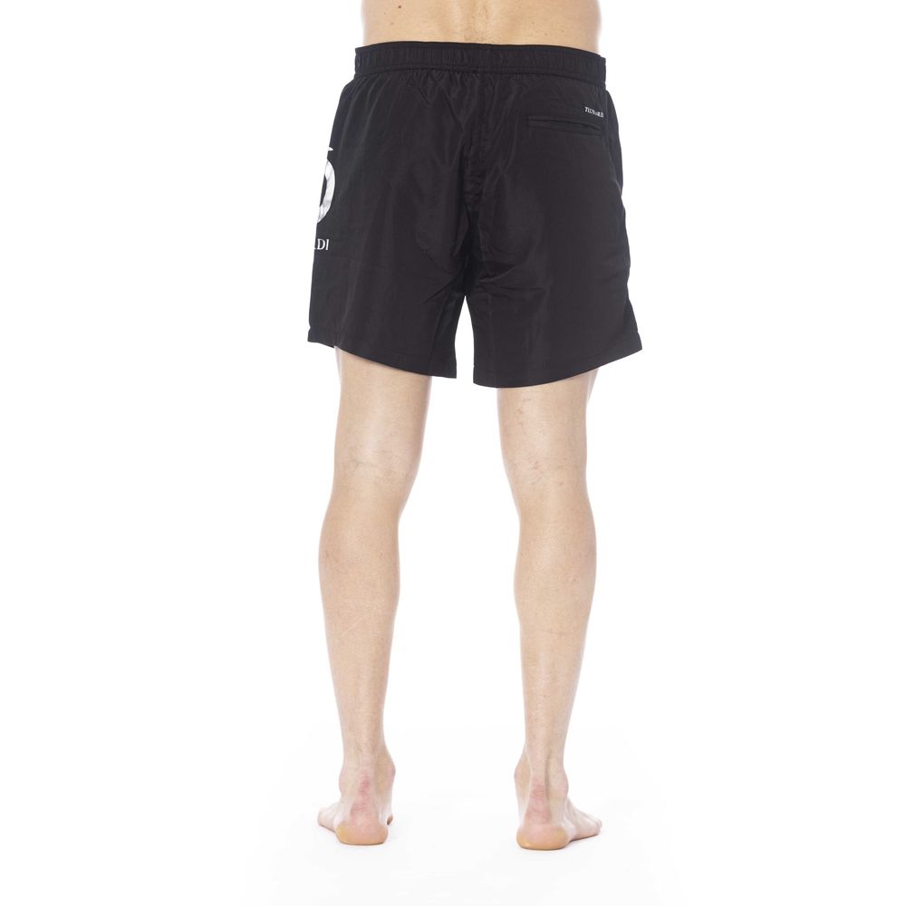 Trussardi Beachwear Black Polyester Men Swim Trunk