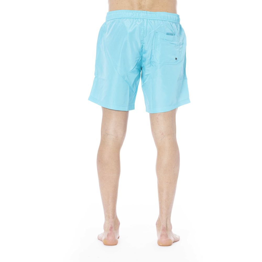 Trussardi Beachwear Light Blue Polyester Men Swim Trunk