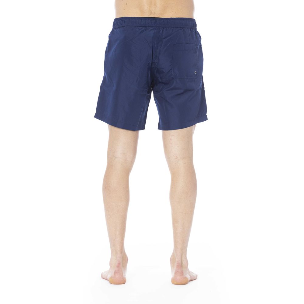 Trussardi Beachwear Blue Polyester Men Swim Trunk