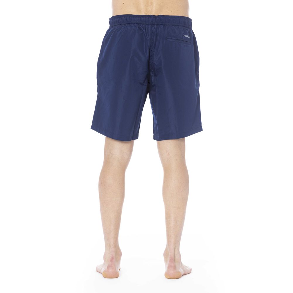 Trussardi Beachwear Blue Polyester Men Swim Trunk