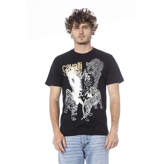 Cavalli Class Black Cotton Men TShirt