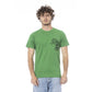 Cavalli Class Green Cotton Men T-Shirt