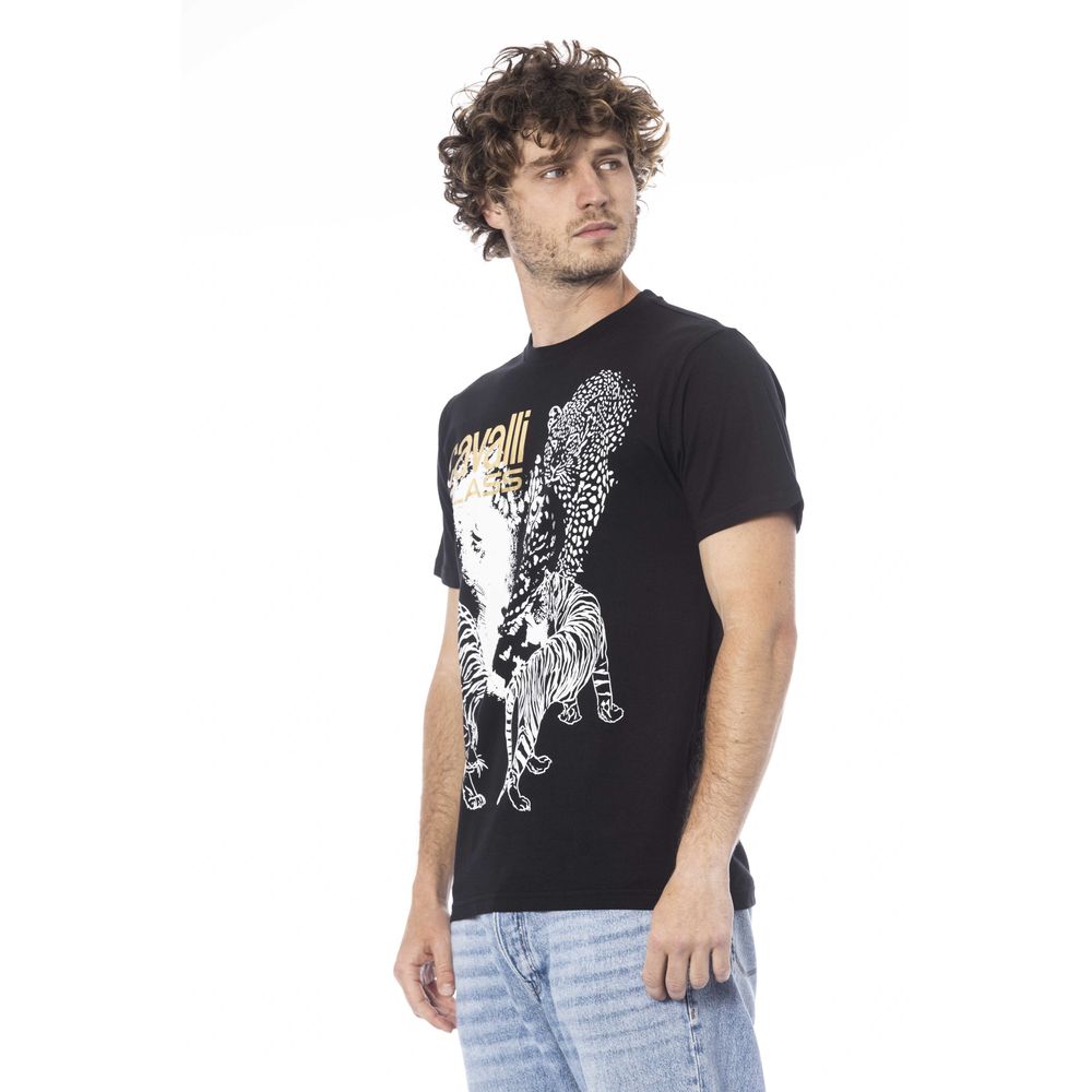 Cavalli Class Black Cotton Men TShirt