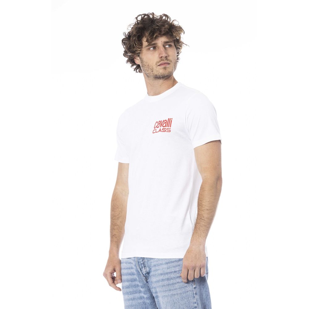 Cavalli Class White Cotton Men T-Shirt