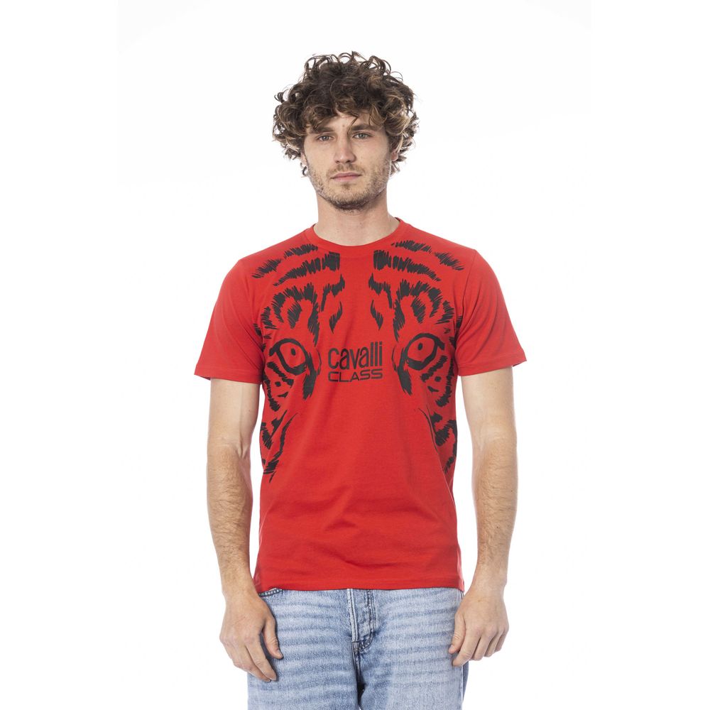 Cavalli Class Red Cotton Men T-Shirt