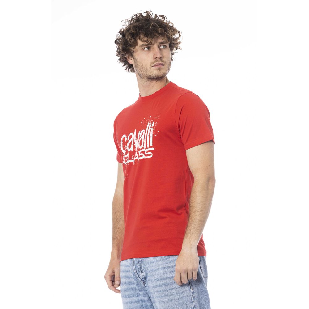 Cavalli Class Red Cotton Men T-Shirt