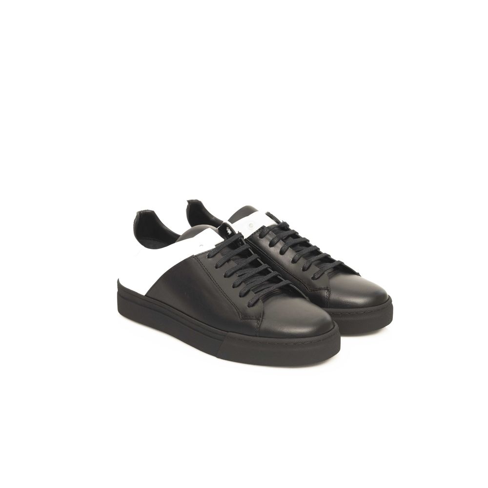 Cerruti 1881 Black Leather Men Sneaker