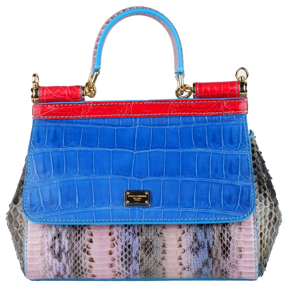 Dolce & Gabbana Multicolor Leather Di Crocodile Handbag