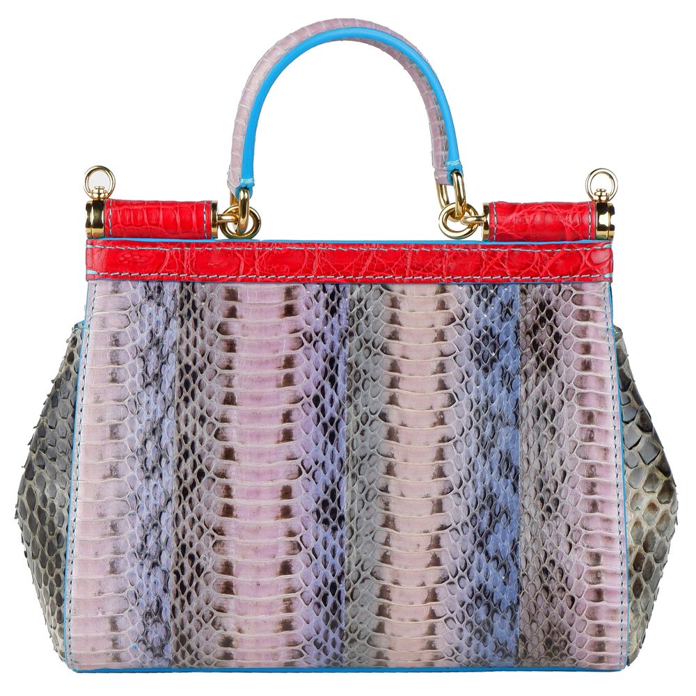 Dolce & Gabbana Multicolor Leather Di Crocodile Handbag